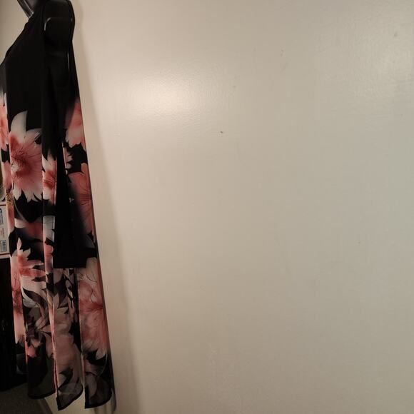 COLDWATER CREEK Sleeveless Shift Mini Dress Women 16 Multi Floral Split Flowy - Picture 11 of 12